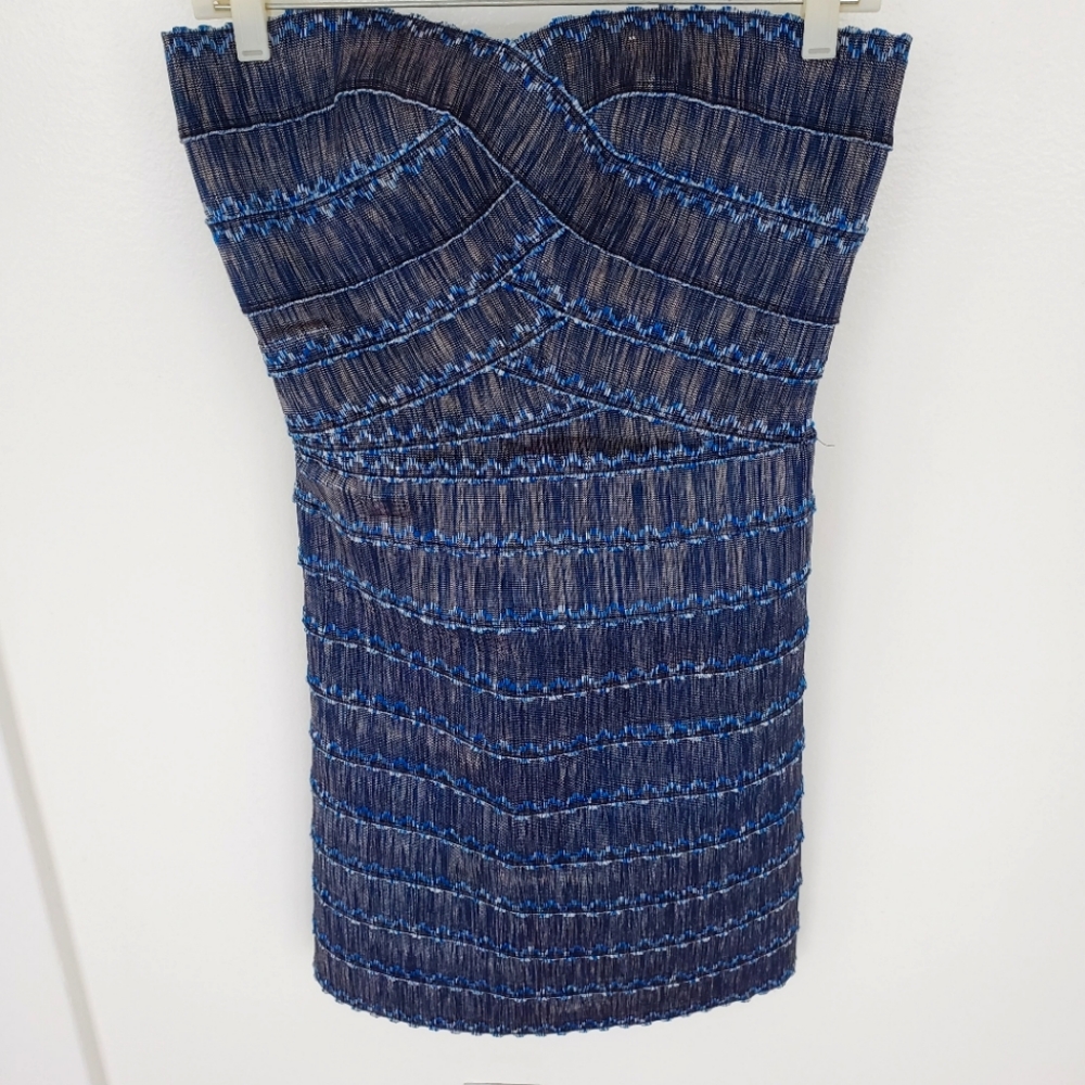 Pleasure Doing Business Blue Bandage Dress Size M